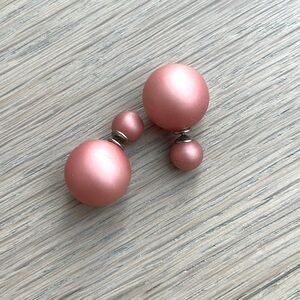 Pink double sided pearl earrings
